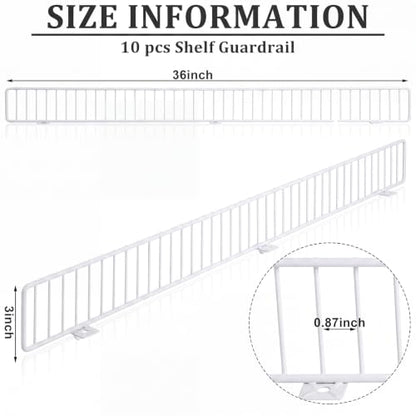 Yaocom 10 Pcs Gondola Shelf Fence 36x3'' Retail Front Wire Guard, White - color: White, size: 36" x 3"