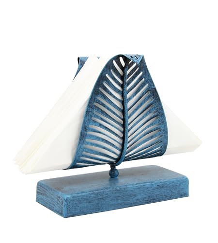 OwlGift Freestanding Modern Napkin Holder with Leaf Design, Tabletop Tissue Dispenser, Napkin Storage Organizer – Turquoise - color: Turquoise