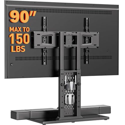 Perlegear Universal TV Stand Legs for 42-90 inch TVs with Pegboard Storage - size: 42-90 Inch