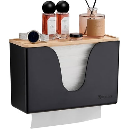 Pollock Paper Towel Dispenser with Lid,Wall Mount or Countertop,Black - color: Blk-5857u-black