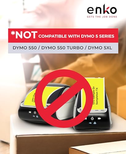 enKo 30256 6 Rolls | 1800 Yellow Direct Thermal Labels (2-5/16 x 4 in) - color: Yellow