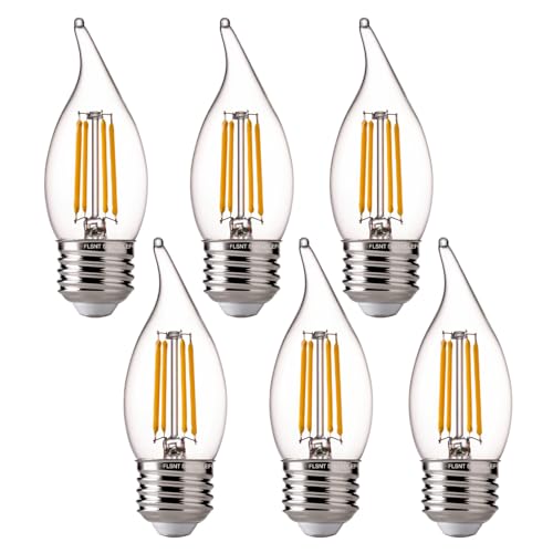 FLSNT LED 60 Watts Equivalent Chandelier Light Bulbs, CA11 Dimmable Filament Clear LED Candelabra Bulbs, E26 Medium Base, 2700K Soft White, 6 Pack - color: 60w Soft White, size: 6 Count (Pack of 1)