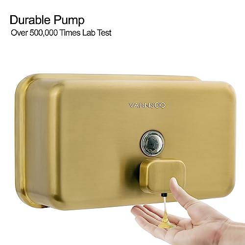 Wall Mounted Commercial Soap Dispenser Bathroom, Horizontal Gold - color: Horizontal Gold