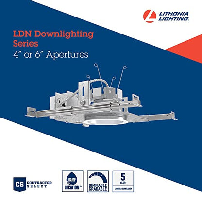 Lithonia Lighting LDN 6in. New Construction Downlight, Non-IC LED Housing, 2000LM, 3500K, 10% 0-10V Dimming