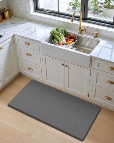 DEXI Anti Fatigue Kitchen Floor Mat Cushioned Standing Runner 39x20, Grey - color: Grey, size: 39"L x 20"W x 0.7"Th