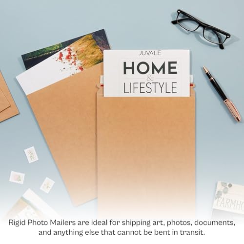 PSBM 100 PCS 9 x 11.5 Inch Kraft Rigid Photo Mailers, Cardboard Shipping Envelopes, Mailers for Shipping Photos, CDs, Documents, Catalogue, Or any Flat Object