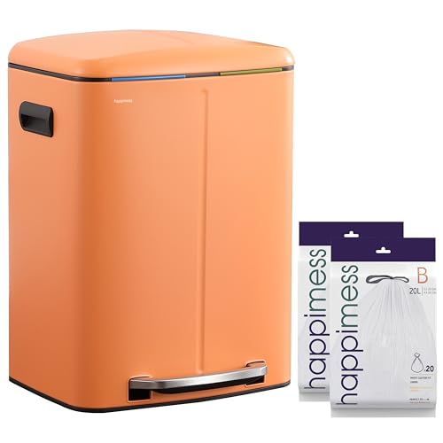 happimess Marco 10.6 Gal Double Bucket Step Trash Can, Carrot Cake - color: Carrot Cake