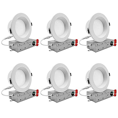 NUWATT 6 Pack 6 Inch Low Glare Canless LED Recessed Lights 5CCT 2700K-5000K