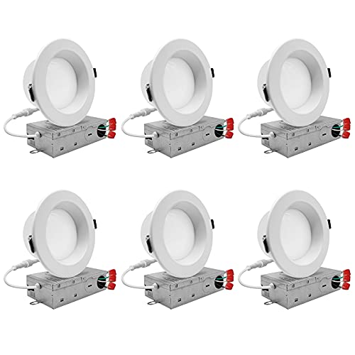 NUWATT 6 Pack 6 Inch Low Glare Canless LED Recessed Lights 5CCT 2700K-5000K