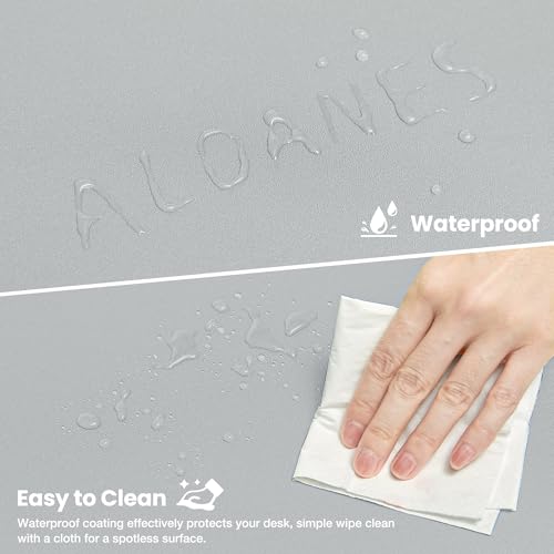 ALOANES Non-Slip Extended Mouse Pad Office&Home Desk Mat Stitched Edge - color: Light Gray, size: 31.5L x 11.8W inches