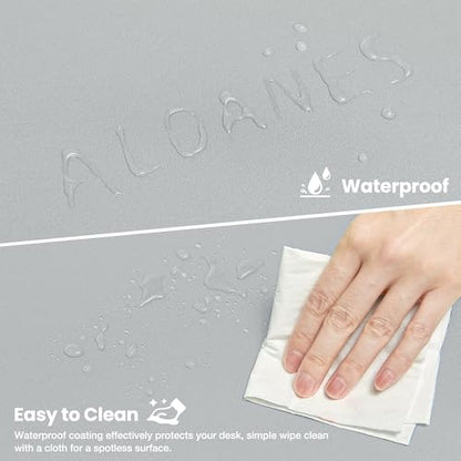 ALOANES Non-Slip Extended Mouse Pad Office&Home Desk Mat Stitched Edge - color: Light Gray, size: 31.5L x 11.8W inches