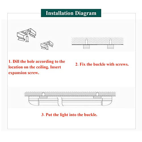 2FT LED Tube Flush Mount Light, 26W 2300LM LED Ceiling Shop Lighting Closet Light Fixture for Garage Kitchen Closet Laundry, 6500K Daylight White (2 Pack)