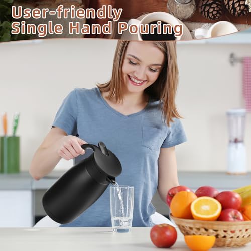 Norme 2 Pcs Thermal Coffee Carafe Creamer, Black, 34 oz - color: Black, size: 34 oz