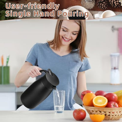Norme 2 Pcs Thermal Coffee Carafe Creamer, Black, 34 oz - color: Black, size: 34 oz