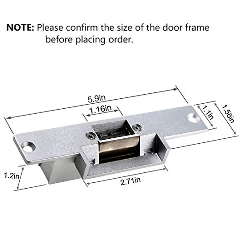 Upgraded Electric Door Strike Lock Electronic Mortise Fail Secure Lock - size: NO-Fail Secure Silver
