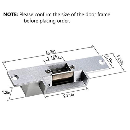 Upgraded Electric Door Strike Lock Electronic Mortise Fail Secure Lock - size: NO-Fail Secure Silver