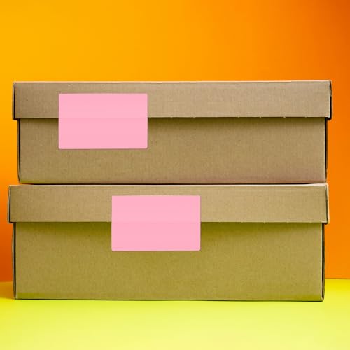 Pink Rectangle Labels 3" x 2" Color Coding Stickers Roll 500 Pcs - color: Pink