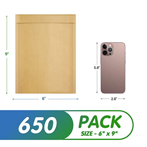 Kraft Bubble Mailers 6 x 9 Inch Natural Brown, Padded Envelopes Self Seal, Pack of 500, Bubble Lined Kraft Paper Mailing Envelopes for Shipping - color: Brown, size: 6" x 9" / 500 Pack