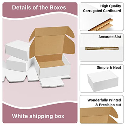 BoShahai White Shipping Boxes, 8x6x3 inches, 30 Pack - size: White 8*6*3 Inch