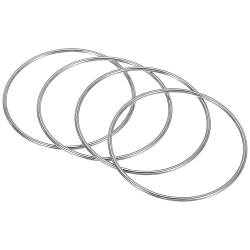 PATIKIL 3.5" Metal O Ring, 4 Pcs Heavy Duty 304 Stainless Steel O Rings Welded Round Rings for DIY Crafts Hardware Belt Dog Leash Macrame, 3x90mm - size: 3x90mm