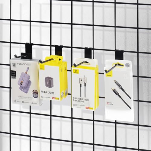 Gridwall Hooks 4 Inch,50PC Display Hooks for Grid Wall, Heavy Duty Gridwall Hook for Grid Wall Panel, Gridwall Peg Hook,Black - size: 4''