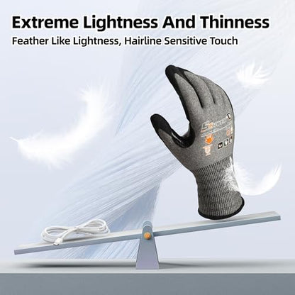Schwer A4 AIR-SKIN Cut Resistant Work Gloves, Ultra Lightweight, AR5918, XL - color: Gray, size: X-Large