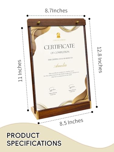 Tabletop Acrylic Sign Holder 8.5 x 11, Clear Slant Back Sign Stand - size: 8.5X11 Inch