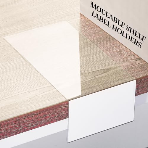 Containlol 30 Pcs PVC Shelf Label Holders with Insert Card, 6.5x3.6x2.4'' - size: 6.5x3.6x2.4''