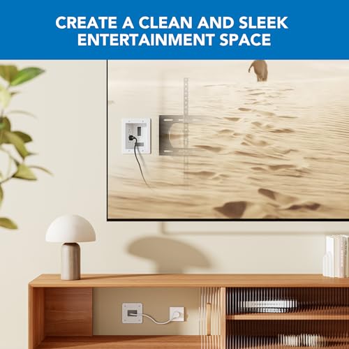 Mount-It! in-Wall TV Cable Concealer Kit with Recessed Power – Triple Outlet, 9ft Cord, and Hand Saw – Easy, Safe Cable Management for Organized TV and Home Theater Setups - style: Triple Outlet – 9ft Extension Cord