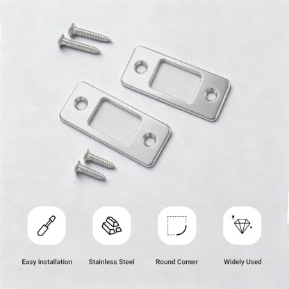 Large Hole Deadbolt Restorer Strike Plates, Satin Nickel Latch Strike Plate - color: Brushed Nickel, size: Large: 2-3/4" x 1-1/8"
