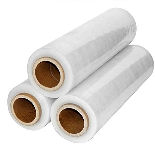 APQ Blown Machine Stretch Film 20" x 5000'. Clear Machine Stretch Wrap, 80 Gauge. Tear Resistant Residue Free Film for Shipping, Wrapping. Industrial Grade Pallet Shrink Wrap Film for Irregular Loads - color: Transparent, size: 20" x 5000' / 80 gauge