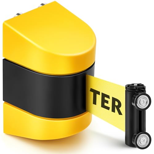 Barydat 1 Pieces 16.4 ft Retractable Barrier, Caution Do Not Enter, Yellow - color: Yellow, size: Caution Do Not Enter