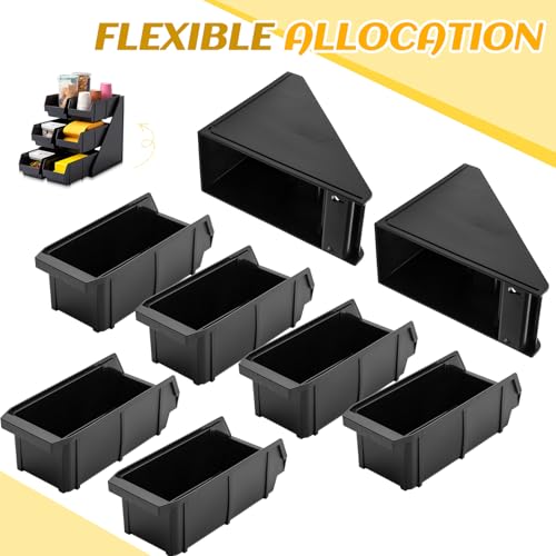 Novabright 6 Compartment Serve Condiment Bin Self Serve Condiment Packet - style: 6 Bin 3 Tier