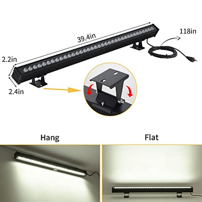 JSN&PC LED Wall Washer Light 36W IP65 Waterproof Black Housing Outdoor Light for Advertising Boards, Billboard,Building Commercial Lighting (White 5000-5500K) - color: White(5000K)