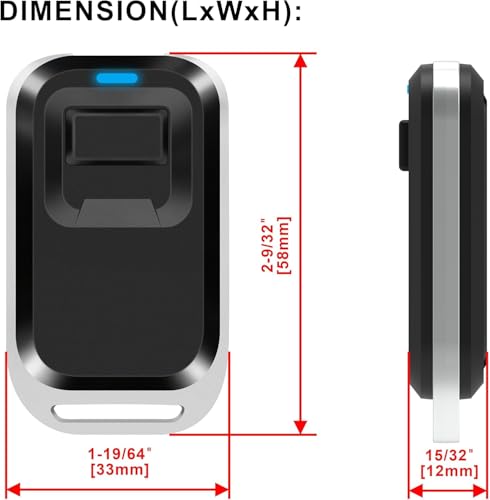 UHPPOTE 1-Button RF Wireless Remote Control Transmitter Key Fob Replacement
