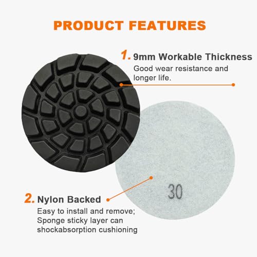 Diamond Concrete Polishing Pads - BRSCHNITT 6pcs 4 inch Grit#50 Resin Bond Renew Pads Beton Floor Renew Reparing Disk