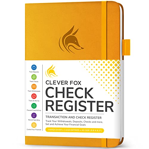 Clever Fox Check Register Book, Checkbook Ledger, 5.8x8.3 Yellow - color: Yellow, size: A5 (5.8'' x 8.3'')