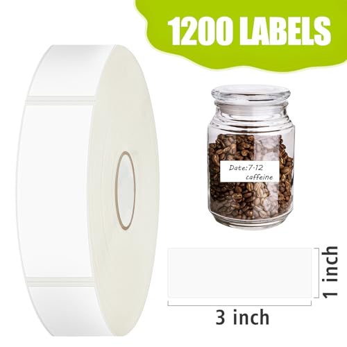 1200 Blank Removable Freezer Labels with Perforation Line for Easy Distribution and Use. Waterproof and Oil-Resistant, Suitable for Food Containers, Jars, and Kitchen Organization.(1 "x 3") - size: 1200 Pcs - 1 "x 3"
