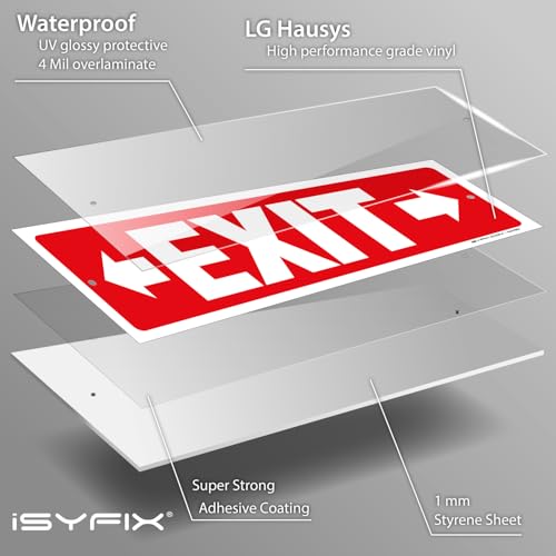 iSYFIX Exit Signs, 12 Pack, 12x4 Inch, Right & Left Arrow - color: Plastic Right&Left, size: 12 Pk 12x4