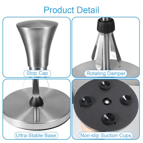 Picowe Stainless Steel Paper Towel Holder, Designed for Easy One-Handed Operation, Sturdy Weighted with Suction Cups Paper Towel Dispenser Countertop, FIt for Standard Paper Towel Rolls