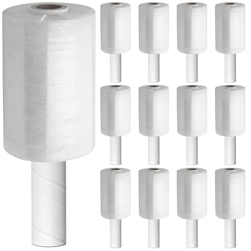 5" x 1000' Roll -80 Gauge Thick + Hybrid Technology with Dispenser,12 Pack Stretch Packing Wrap, Plastic Pallet Shrink Film, Clear (SF18003) (12 Pack) - size: 12 Pack