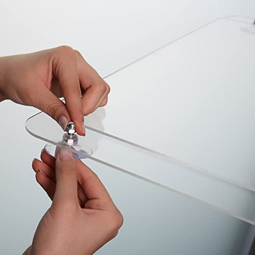 M&T Displays Premium 11x8.5 Acrylic Window Sign Holder | Double Sided Clear Landscape Display Frame with 4 Suction Cups | Anti-Glare for Storefronts, Doors, Glass - Easy Poster & Menu Change - size: 8.5x11 Landscape