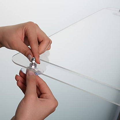 M&T Displays Premium 11x8.5 Acrylic Window Sign Holder | Double Sided Clear Landscape Display Frame with 4 Suction Cups | Anti-Glare for Storefronts, Doors, Glass - Easy Poster & Menu Change - size: 8.5x11 Landscape