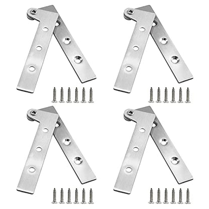 4Pcs 4 Inch 360 Degree Rotatable Door Pivot Hinges, Stainless Steel Hinge Door Pivot Hinge with Screws, for Windows Door Cabinet Cupboard - size: 4Inch