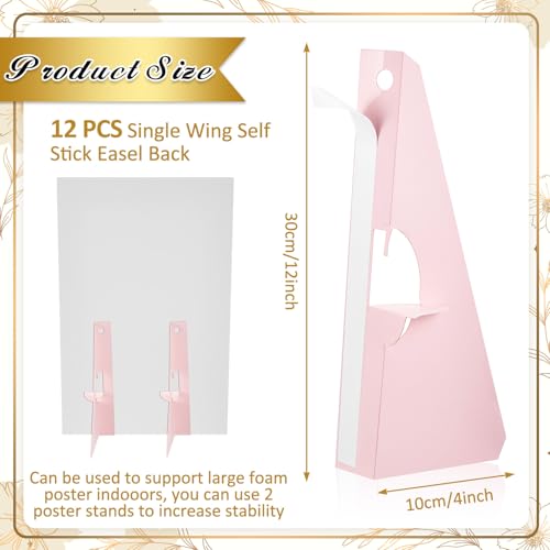 Marspark 12 Pack Self Stick Easel Back Poster Stand,12 Inch,Light Pink - color: Light Pink, size: 12 Inch