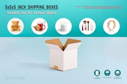 5x5x5 inch Small Shipping Boxes, 5 x 5 White Box, 30 Pack - size: 5x5x5-inch 30-Pack