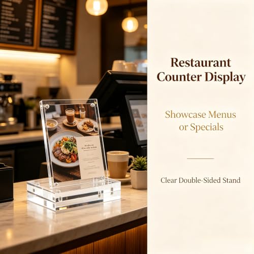 Acrylic Sign Holder, Acrylic Poster Double-Sided Display Stand For Countertops, Acrylic Stands For Display In Offices, Restaurants, And Events(12.8 x 17.8cm) - size: 12.8 x 17.8cm