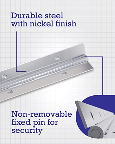 Hardware Essentials 853400 Continuous Pin 12" x 1-1/2" Stainless Steel (Pack of 2) - color: Steel Finish, size: 12" x 1-1/2" (Pack of 2)