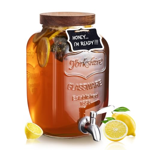 Mustry 1 Gallon Glass Drink Dispenser for Parties, Leak-Proof Spigot - size: Single