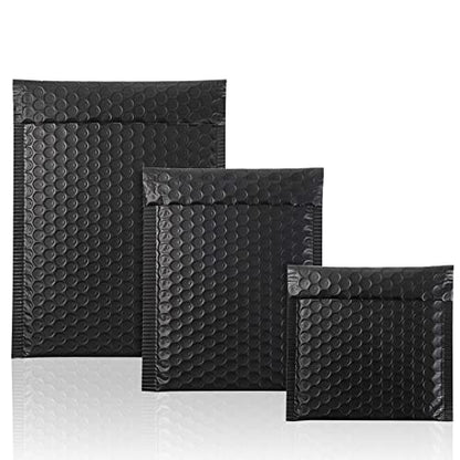 Outus 50 Pcs Bubble Mailers 3 Sizes, Bubble Shipping Envelopes,Black - color: Black